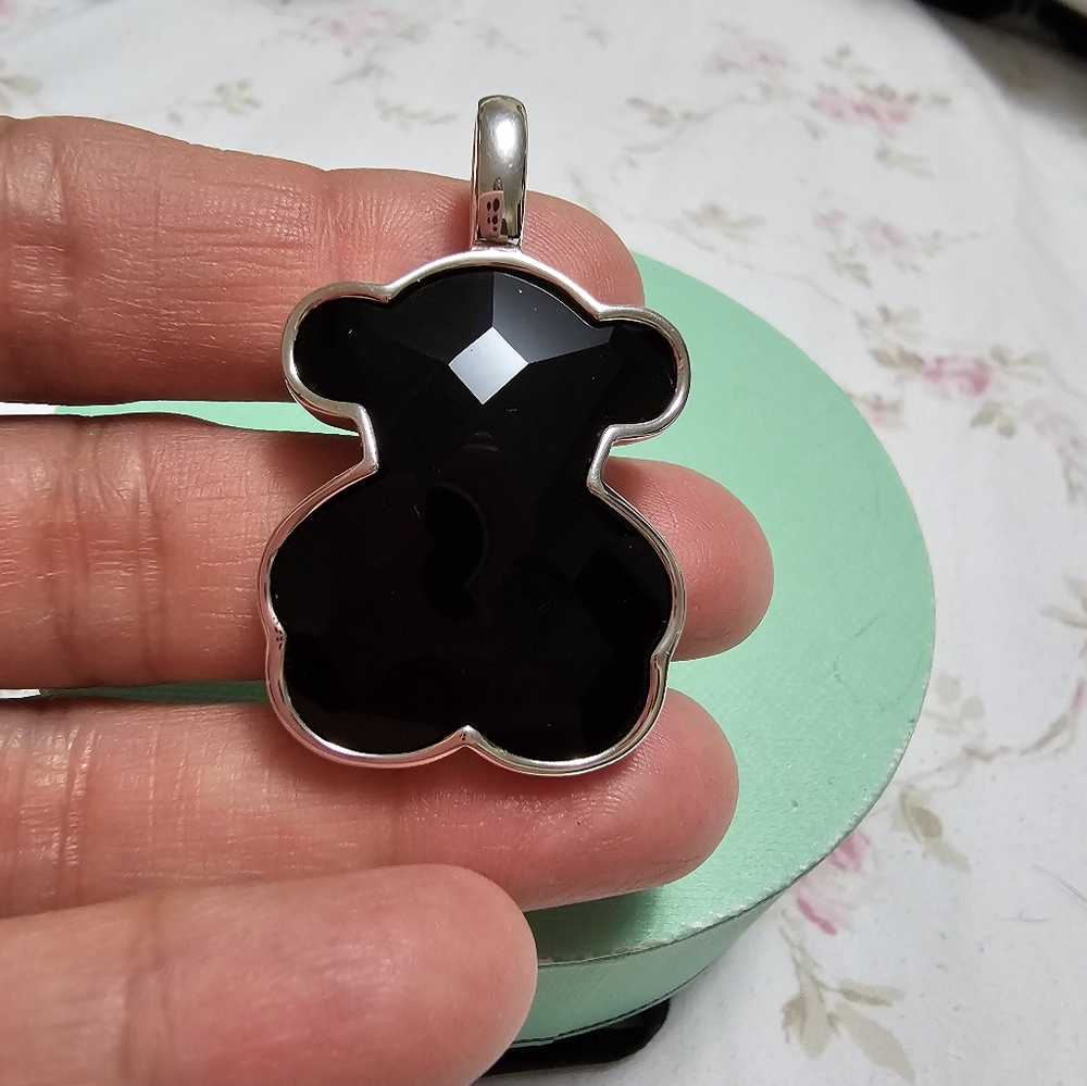 Tous Faceted Onyx Large Bear Pendant